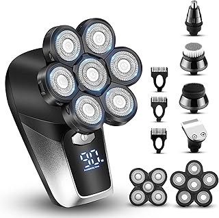 Head Shavers for Bald Men Rotary Shavers Multifunctional Close Face Shaving for Man Cordless Electric Shaver for Balding Head Men Waterproof Electric Razor Mens Rechargeable Bald Head Shavers