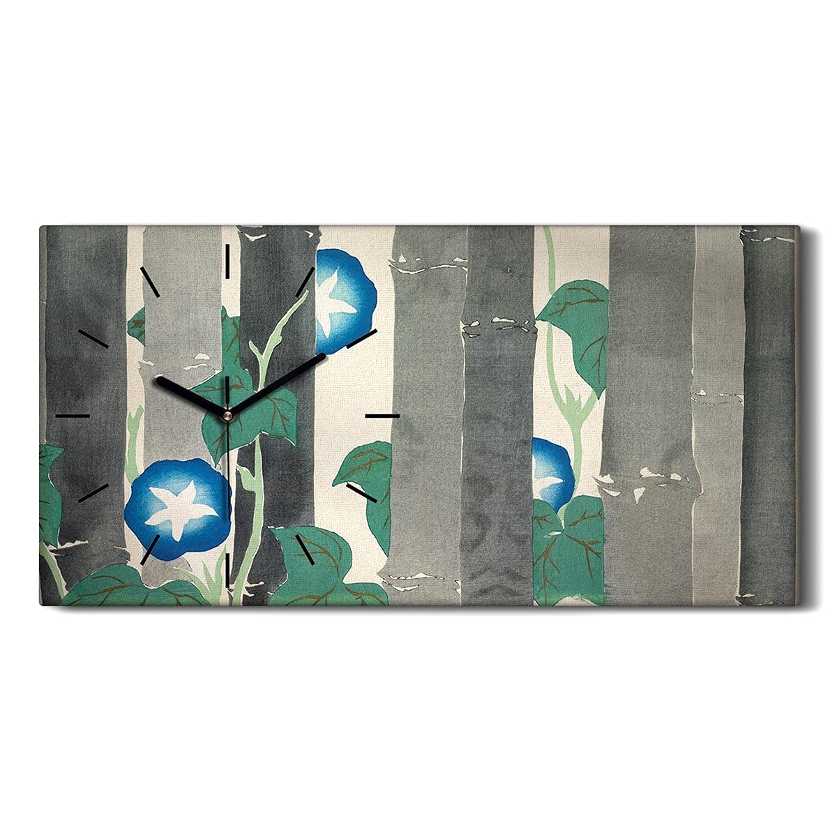 Horloge sur toile zen en bambou 60x30cm pour une chambre silencieuse