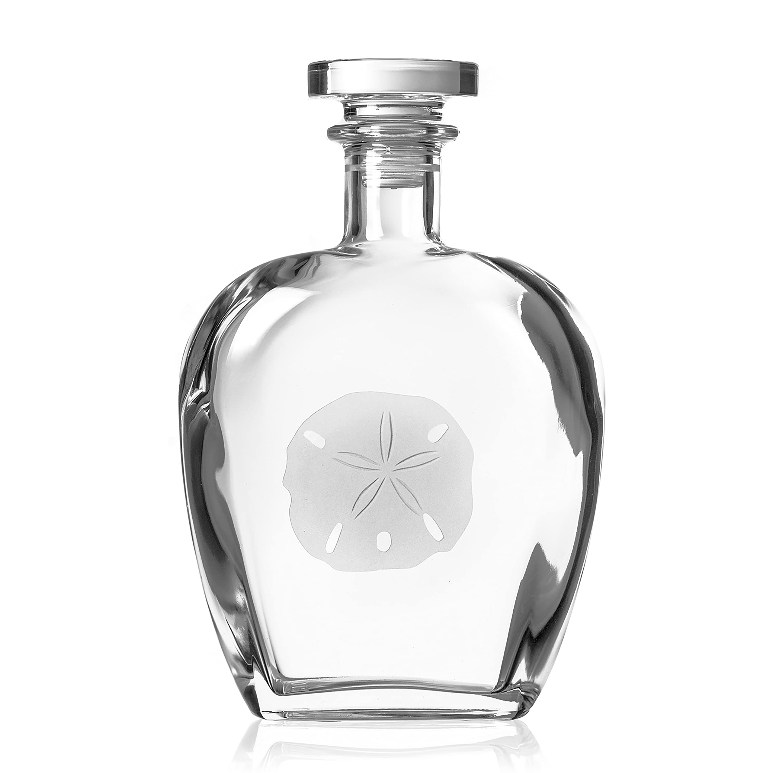 Rolf Glass Sand Dollar23 Ounce Whiskey Decanter – Spirits Decanter with Airtight Stopper - Lead-Free Glass - Sand Engraved in the USA – Liquor Decanter for Whiskey, Bourbon, & Brandy