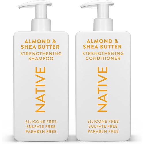 Native Shampoo and Conditioner Contain Naturally Derived Ingredients| All Hair Type Color & Treated, Fine to Dry Damaged, Sulfate & Dye Free - Almond & Shea Butter, 16.5 fl oz each (2 pack)