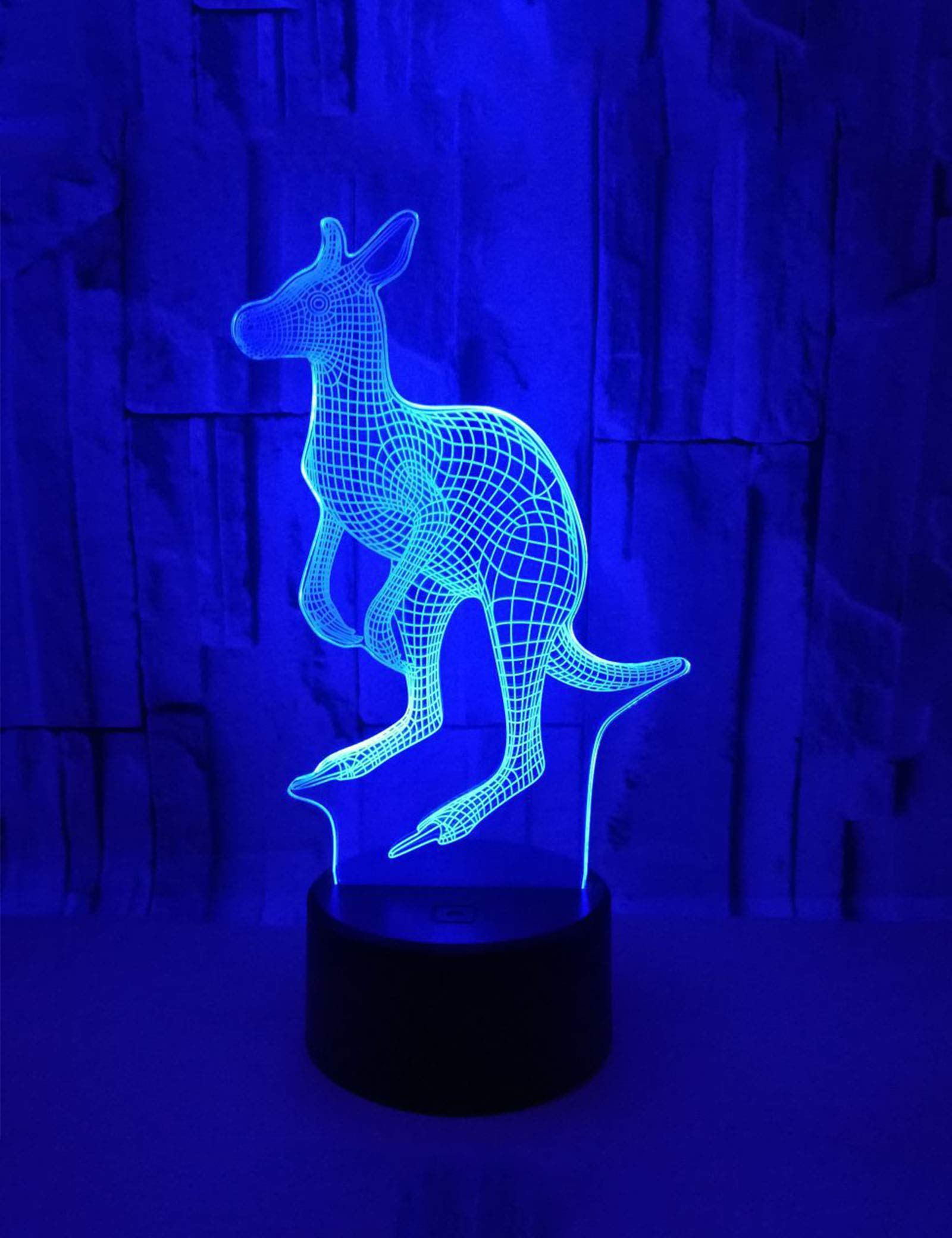 SHDBHDNight Lights for Kids Kangaroo Illusion 3D Night Light Bedside Lamp 16 Colors Changing with Remote Control Best Birthday Gifts for Home Decor Birthday Party