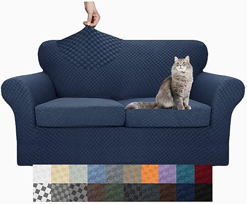 Miniatura 82 de YEMYHOM Últimas Fundas de Sofá a Cuadros de 4 Piezas para Sofá de 3 Cojines Extra Grande de Alta Elasticidad Engrosada Funda de Sofá para Perros
