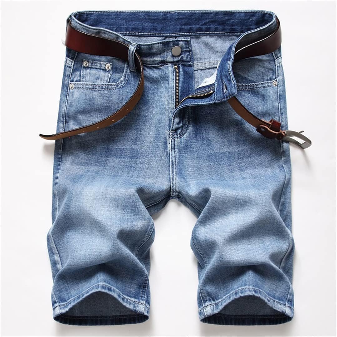 Alloaone Men's Ripped Short Masculino Jeans Slim Fit Cotton Denim Short Jeans Clothes