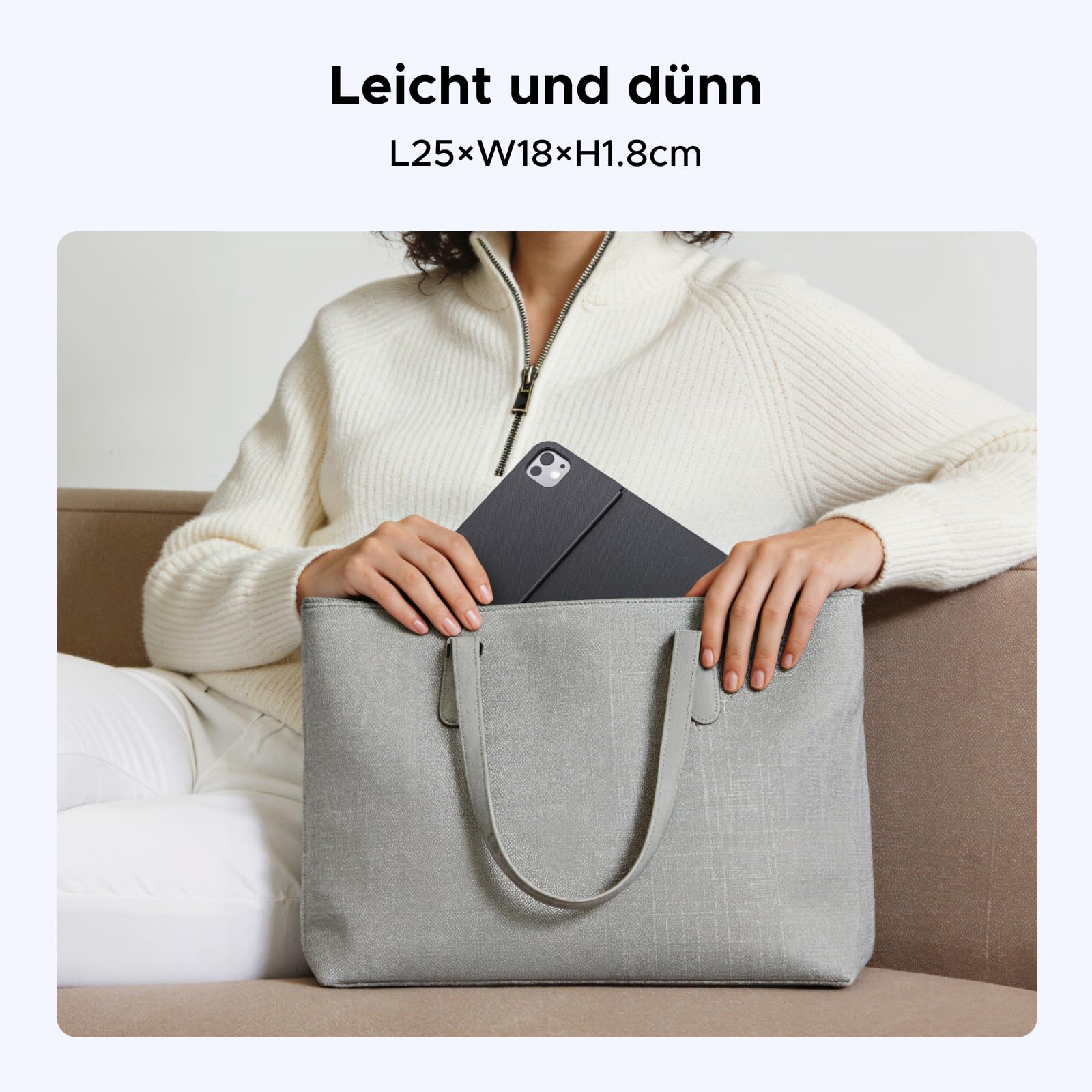 UGREEN iPad Hülle mit Tastatur, Keyboard mit Touchpad, Hintergrundbeleuchtung, Scherenstruktur, Abnehmbar, Kompatibel mit iPad Air M4/M3/M2/M1 11", iPad Air 4 10.9", iPad Pro 2022/2020/2018 11"
