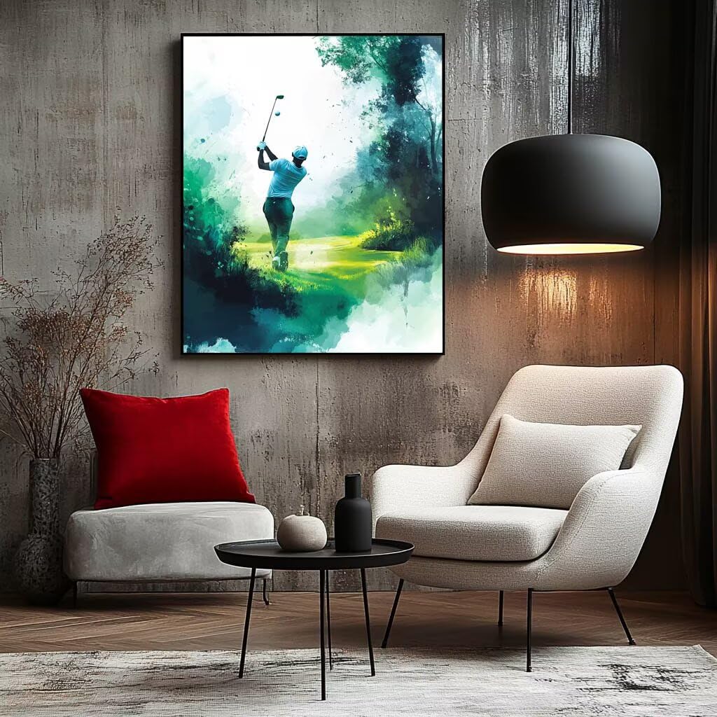 Malen Nach Zahlen Erwachsene Golf Malen Nach Zahlen Kinder Sport mit Pinsel und Wasserdicht Leinwand Acrylfarben Set, Diy Set Erwachsene Bilder 70 x 95 cm für Zimmer Deko Geschenke für Frauen LSJ-2386