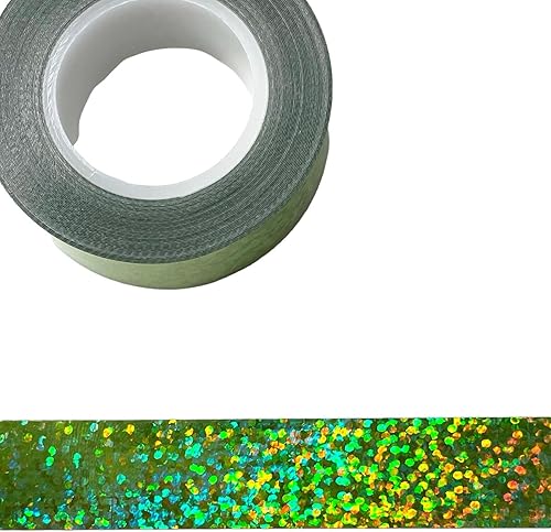 Miniatura 6 de Syntego Cinta adhesiva adhesiva holográfica con efecto de purpurina sólida de 0.591 in x 16.4 ft (verde)