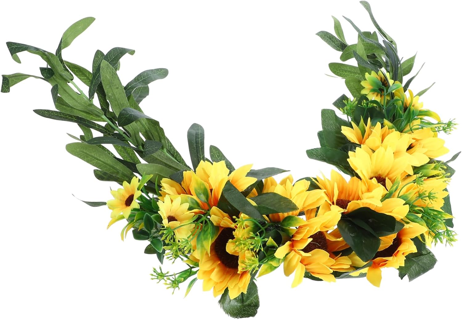 Sunflower Swag Door Decor Artificial Flower Wreath Wedding Home Decor Wall Hanging Natural Look