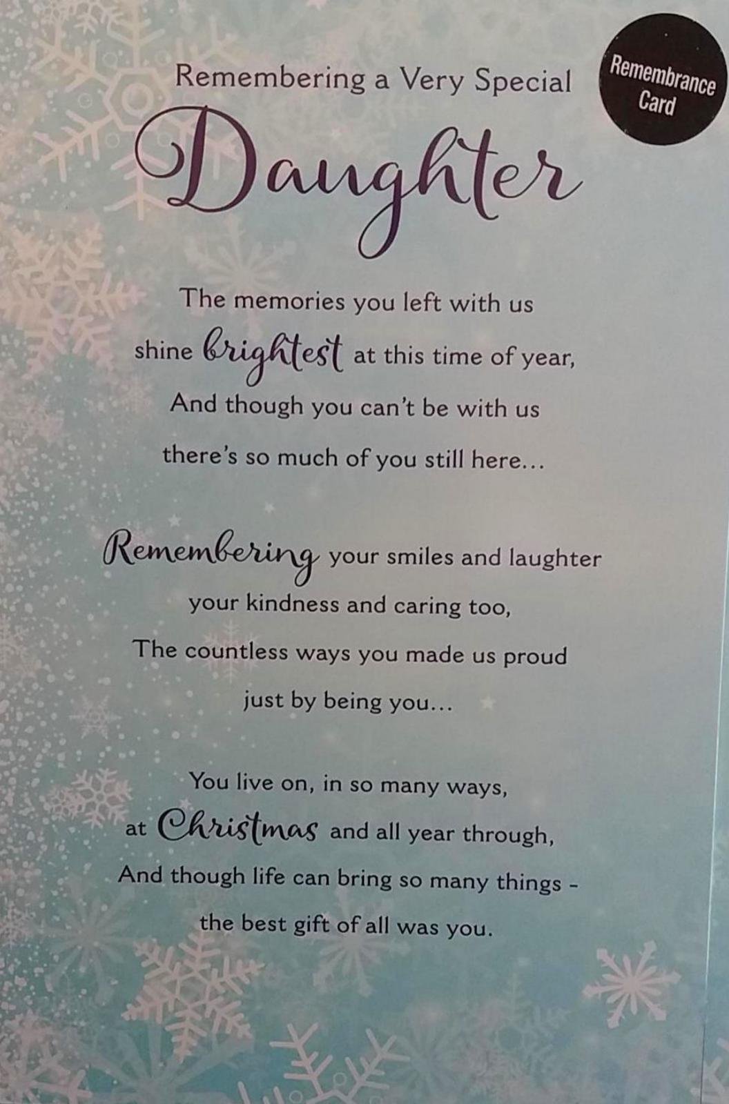 Remembrance Special Daughter - Special Words Christmas Grave Memorial Card