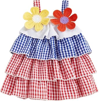 Toddler Baby Girl Dress Sleeveless Tiered Ruffle Floral Dress Plaid Sundress Kids Cute Summer Clothes