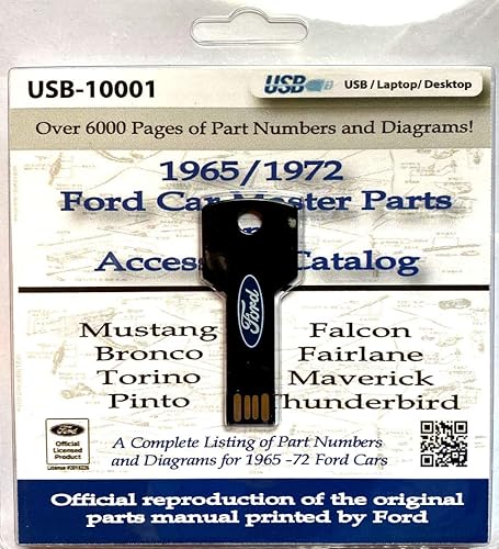 JUST OUT, LATEST USB PORT FORMAT - 1969 1970 1971 1972 FORD CAR COMPLETE PARTS MANUAL - Mustang Falcon Bronco Fairlane Torino Maverick Pinto