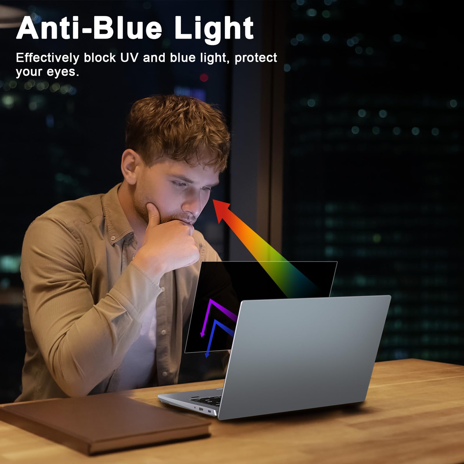 STARY 360° privacyfolie voor MacBook Air 13,6 inch (2022-2025, M2, M3, M4), 4-weg privacyfolie, zelfklevend, anti-spy, anti-verblinding en anti-blauw licht