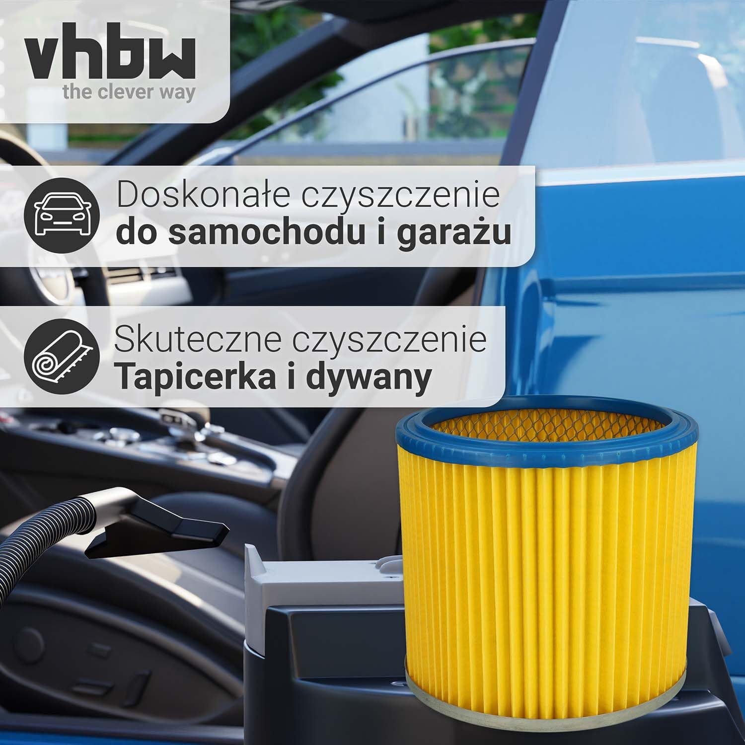 vhbw 10 x filtr okrągły / filtr lamelowy pasujący do Rowenta Allround NT RU-30.1, RU-100, RU-101, RU-105 filtr centralny do odkurzacza, odkurzacz uniwersalny