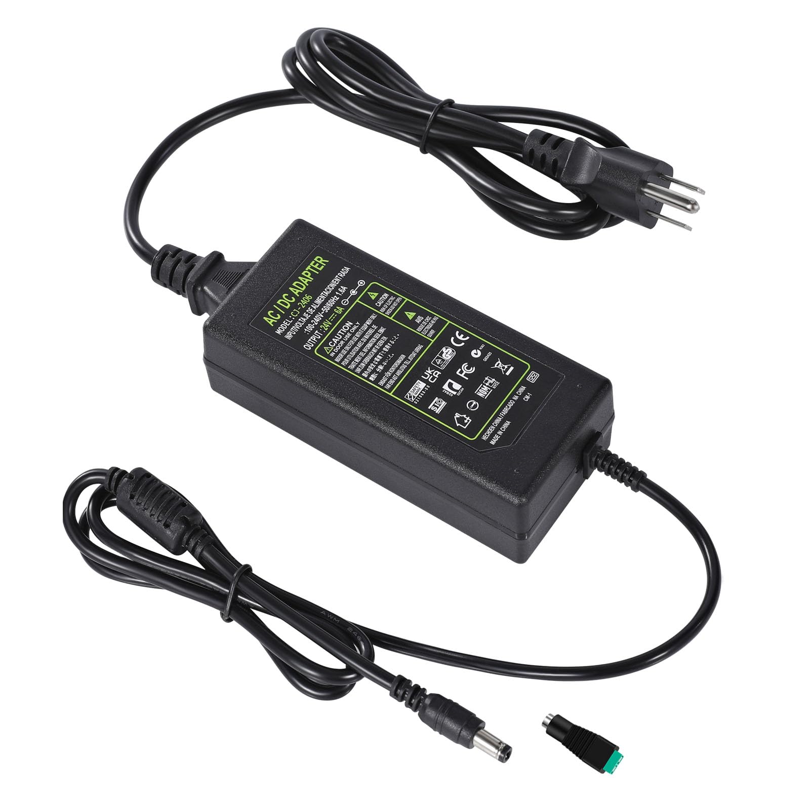 24V 6A Power Supply Adapter,100-240V AC to DC 24V 6A Power Adapter
