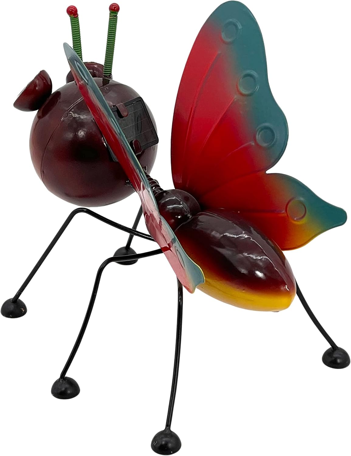 Galt International Rainbow Butterfly Metal Garden Statue w/Solar LED Lights Yard, Patio, Lawn and Garden Decor and Ornament, Outdoor and Indoor Statue