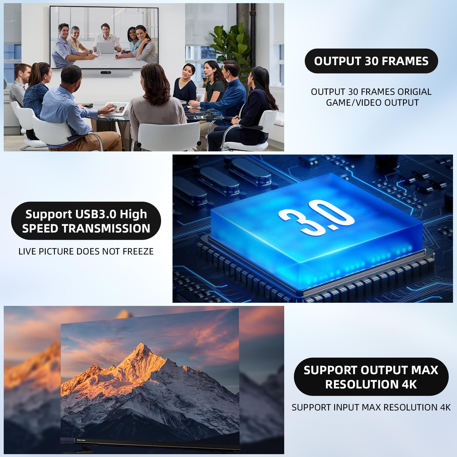 Came-TV 4K HDMI Video Capture Card with 4K Input Output for Gaming, Live Streaming, Teaching,Broadcasting,Video Capture Device Supported Resolutions 3840 x 2160 up to p30