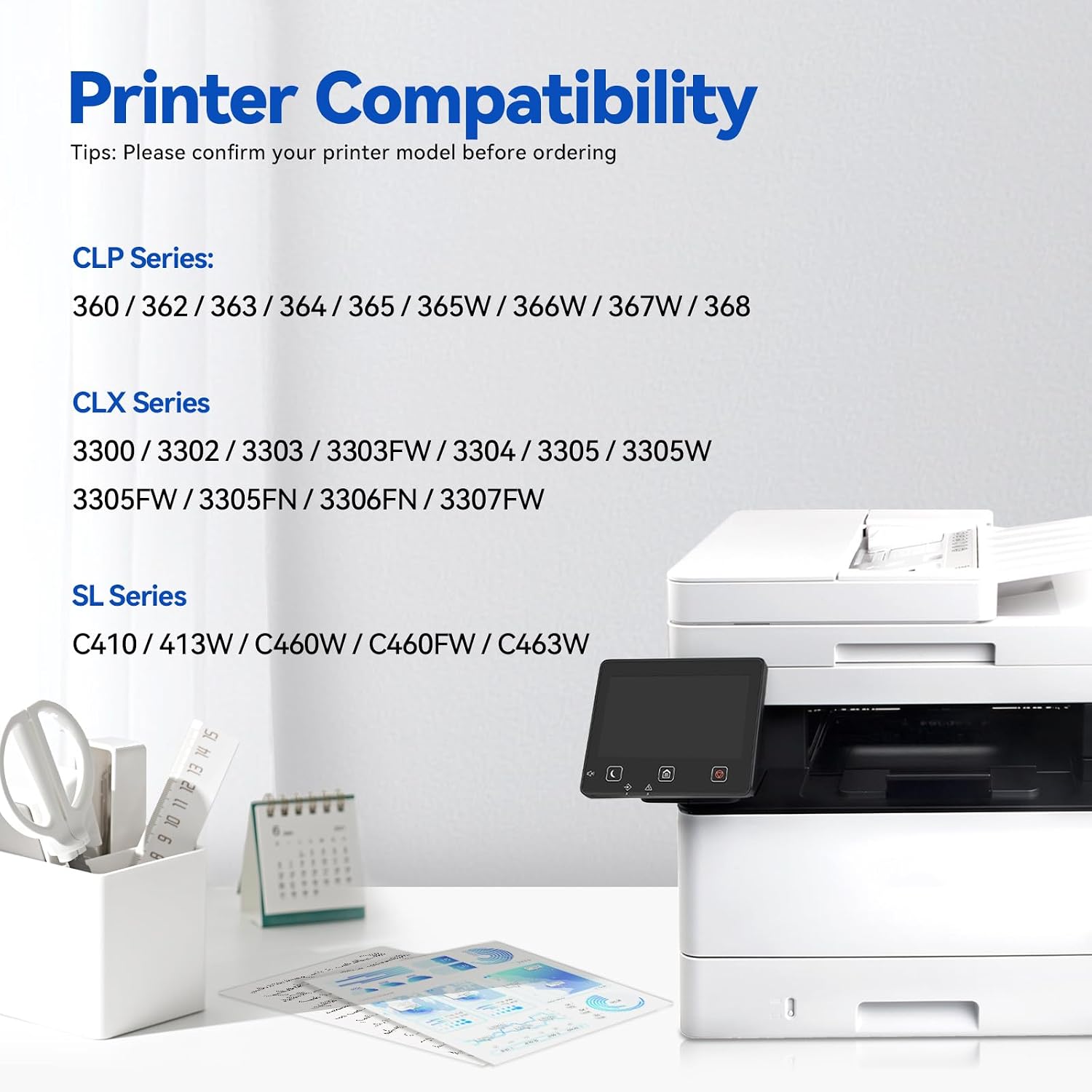 Compatible Toner Cartridge Replacement for Samsung 406S CLT406S CLT-406S CLT-K406S Black Toner Cartridge Work with SL-C410W SL-C460W SL-C460FW CLP-360 CLP-365 CLX-3300 CLX-3305 Printer