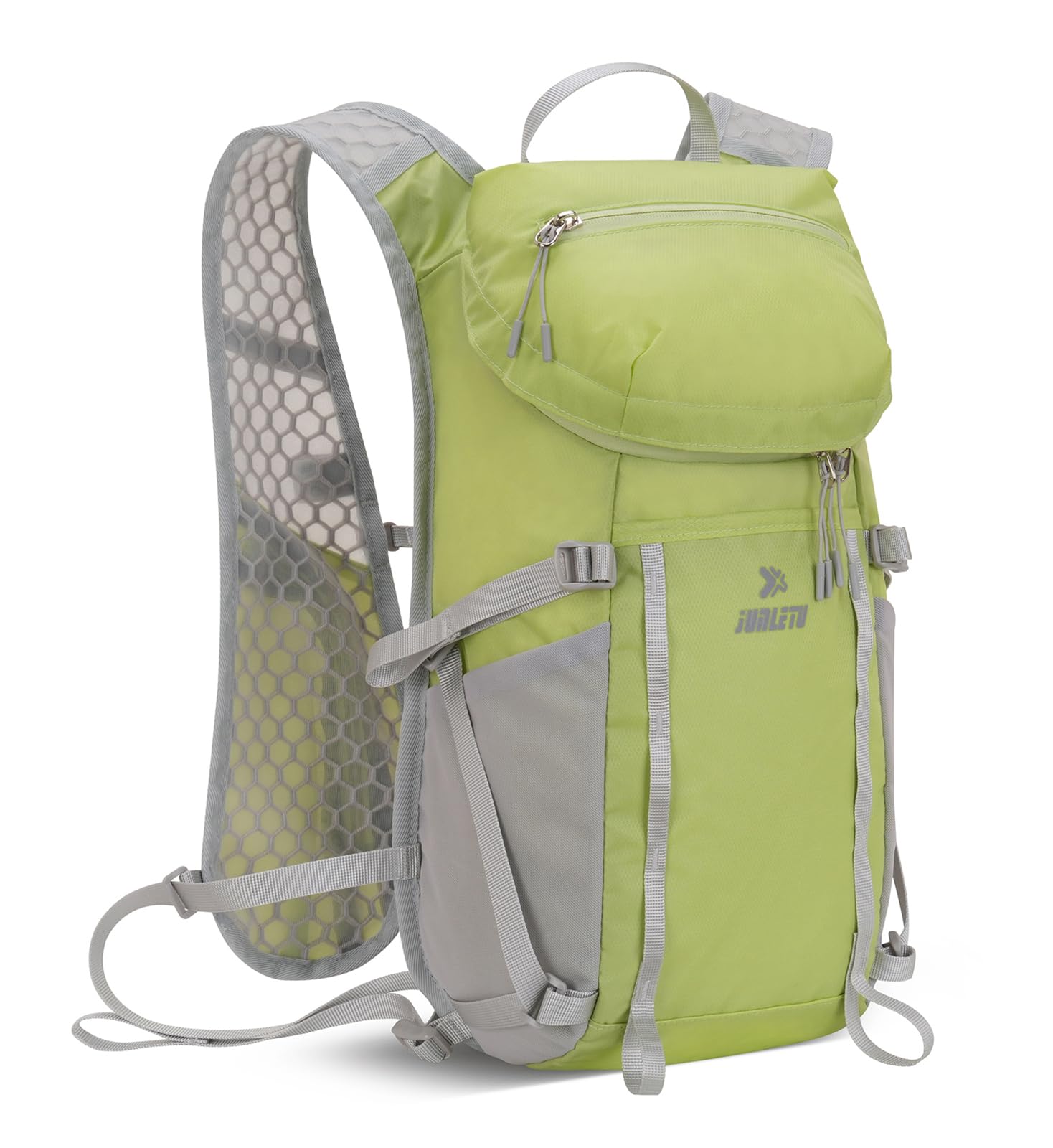 Fistcale Lightweight Water Repellent Outdoor Backpack - 0.28kg Hiking & Cycling Bag with Large Capacity, Reflective Strips for Camping/Running/Commuting- Green
