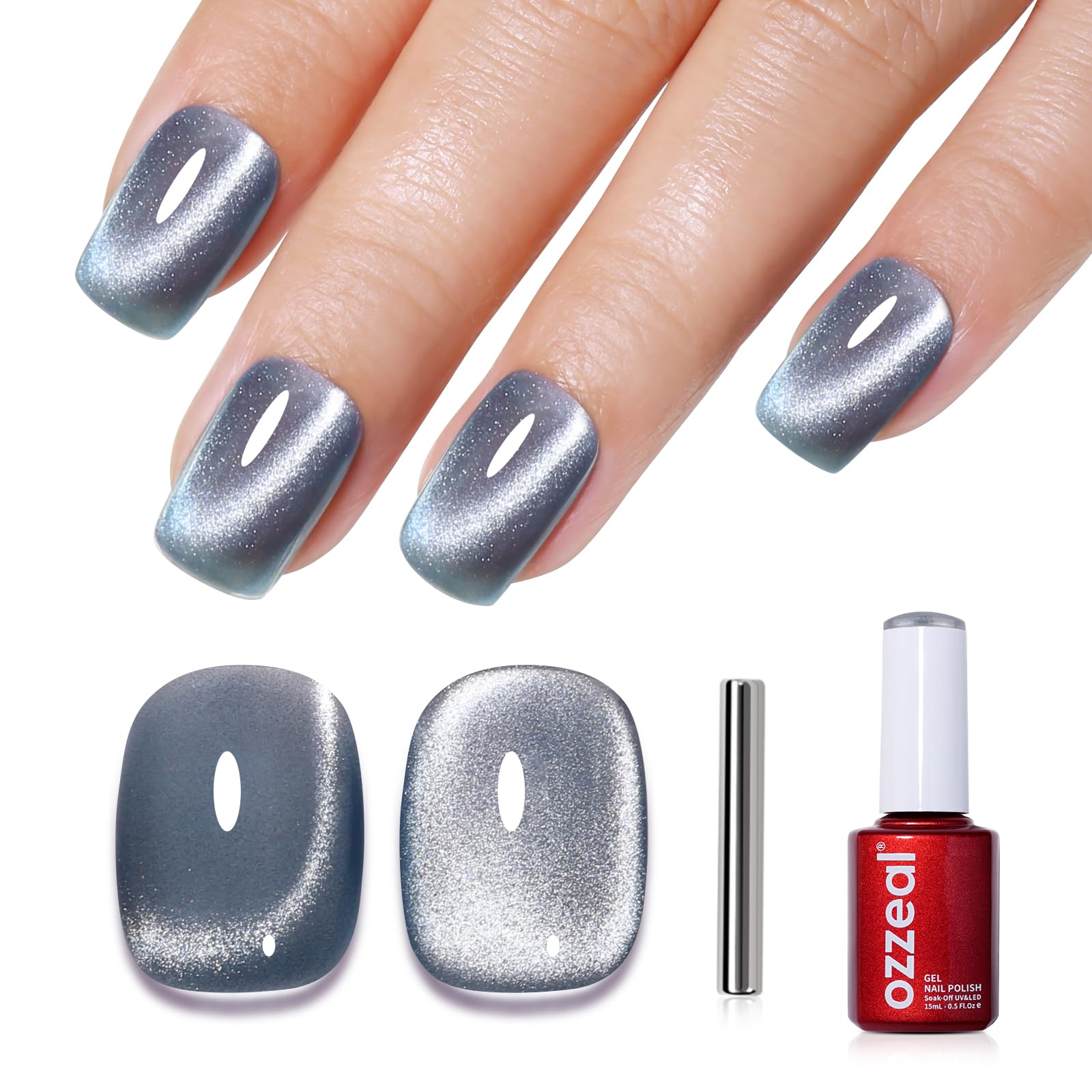 Ozzeal Iridescent Nude Mauve Pink Gel Nail Polish, 15ML Sparkle Shimmer Glitter, Soak Off LED UV Gel Nail Polish for Art DIY Manicure — view 19