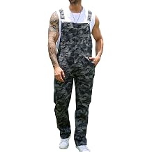 Yuanbang Camo Bibs Overalls for Men Adjustable Straps Work Utility Coveralls Camouflage Jumpsuit