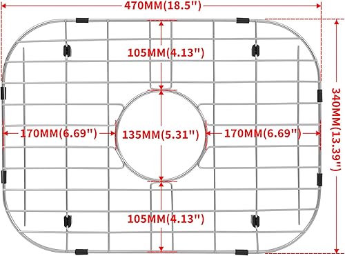 Miniatura 10 de Protectores de fregadero para fregadero de cocina, tamaño de rejilla de fregadero 27 1316 x 14 516 pulgadas, rejilla de fregadero de acero