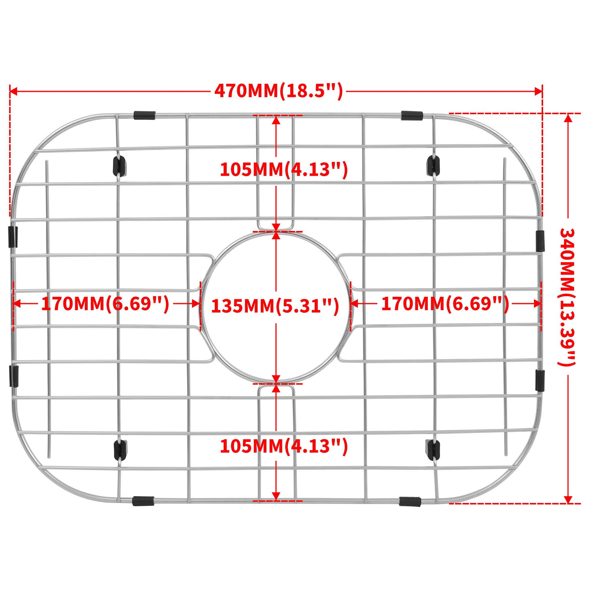 Condition photo showing New/Like New for sink protectors for kitchen sink,sink grid 18 1/2" x 13 3/8",sink bottom grid,stainless steel sink grid with center drain,sink protector grid