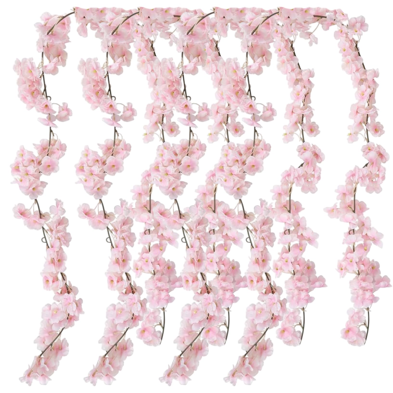 Qoidrfofse 4Pcs Artificial Cherry Blossoms, 1.8m Cherry Blossom Flowers Vine, Spring Decorations for Indoor Wall Door Wedding Party Decor