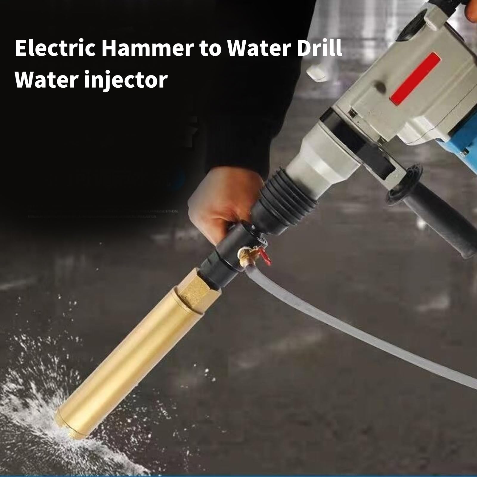 Marteau électrique pour perceuse à eau - Conversion d'impacts en injecteurs de mèche - Tige de connexion - Injecteur d'eau
