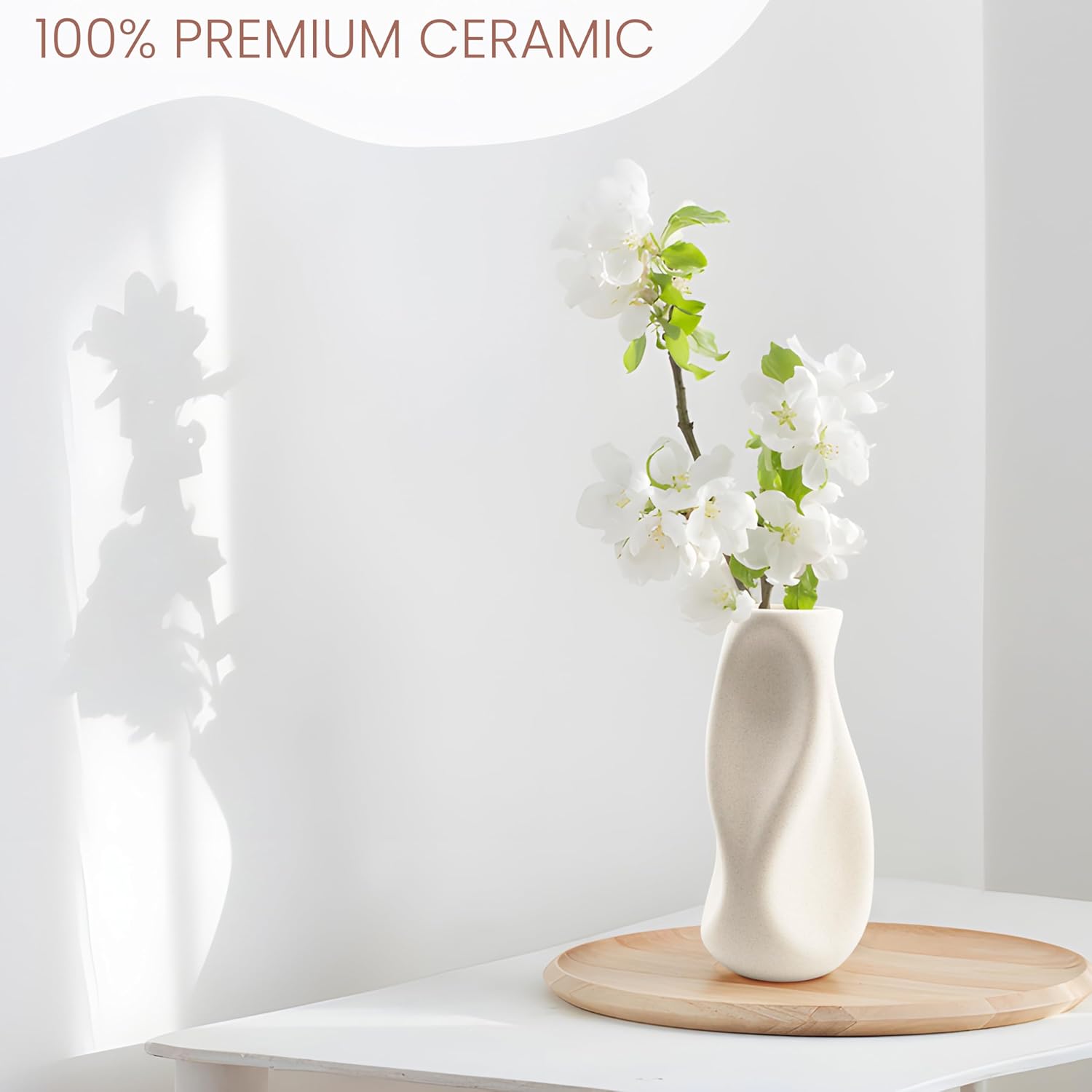 Elegant Small Ceramic Vase Home Decor Flower Vase, Ideal for Displaying Delicate Blooms as a Bud Vase, Perfect Addition to Any Room, Bedroom, Office, Living Room, Bathroom and More.