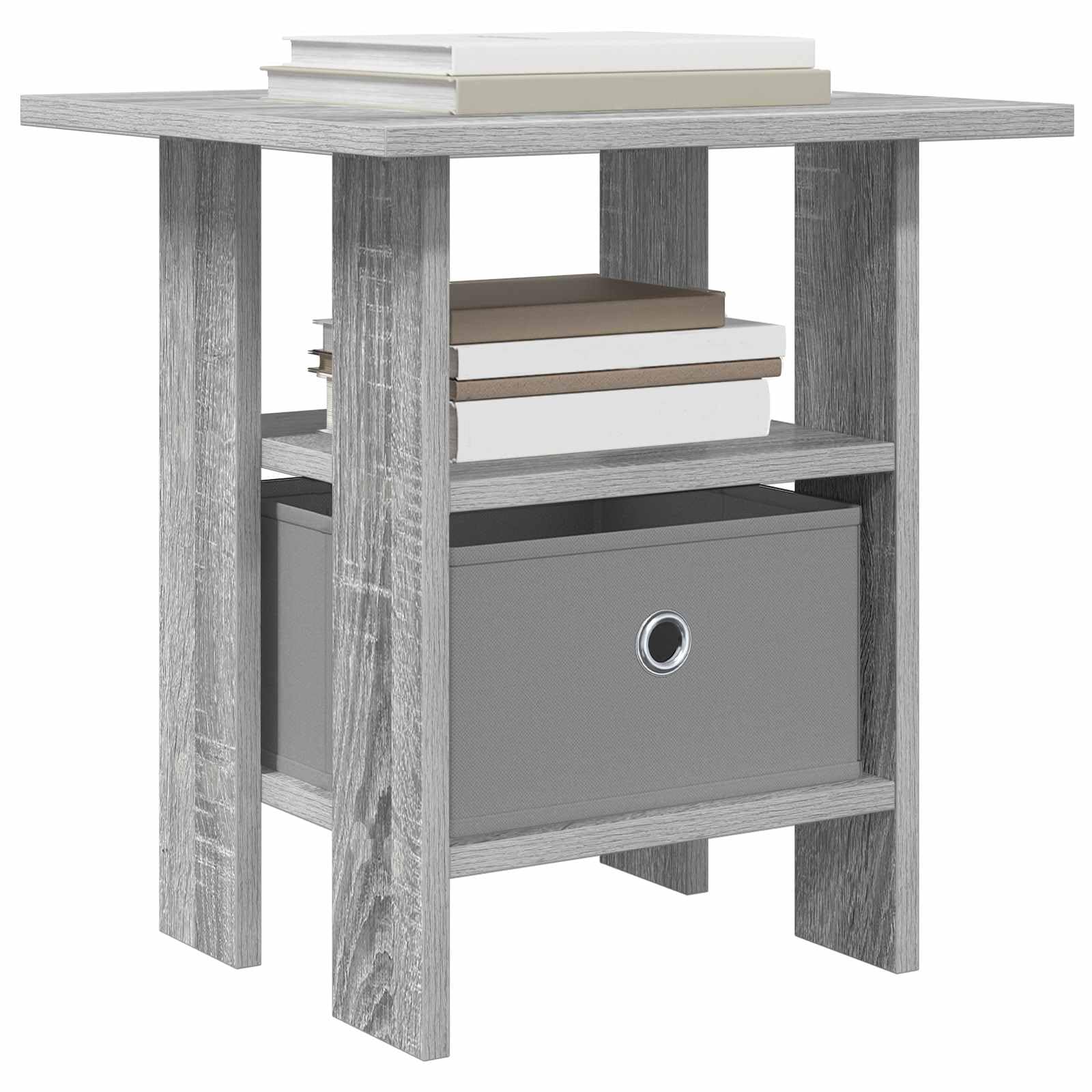 Nachttisch 2er Set Grau Sonoma 41x40x45cm Holzwerkstoff | Moderne Nachtkonsolen für das Schlafzimmer mit Schublade und offenem Fach für geordneten Stauraum im Doppelpack.