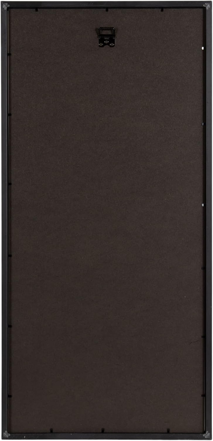 Kate and Laurel Gallery Rectangular Panel Picture Frame Set of 2, 14 x 30 matted to 8 x 10, Black, Modern Tall Two-Piece Photo Frame Set for Gallery Wall Decor in Living Room Wall Display