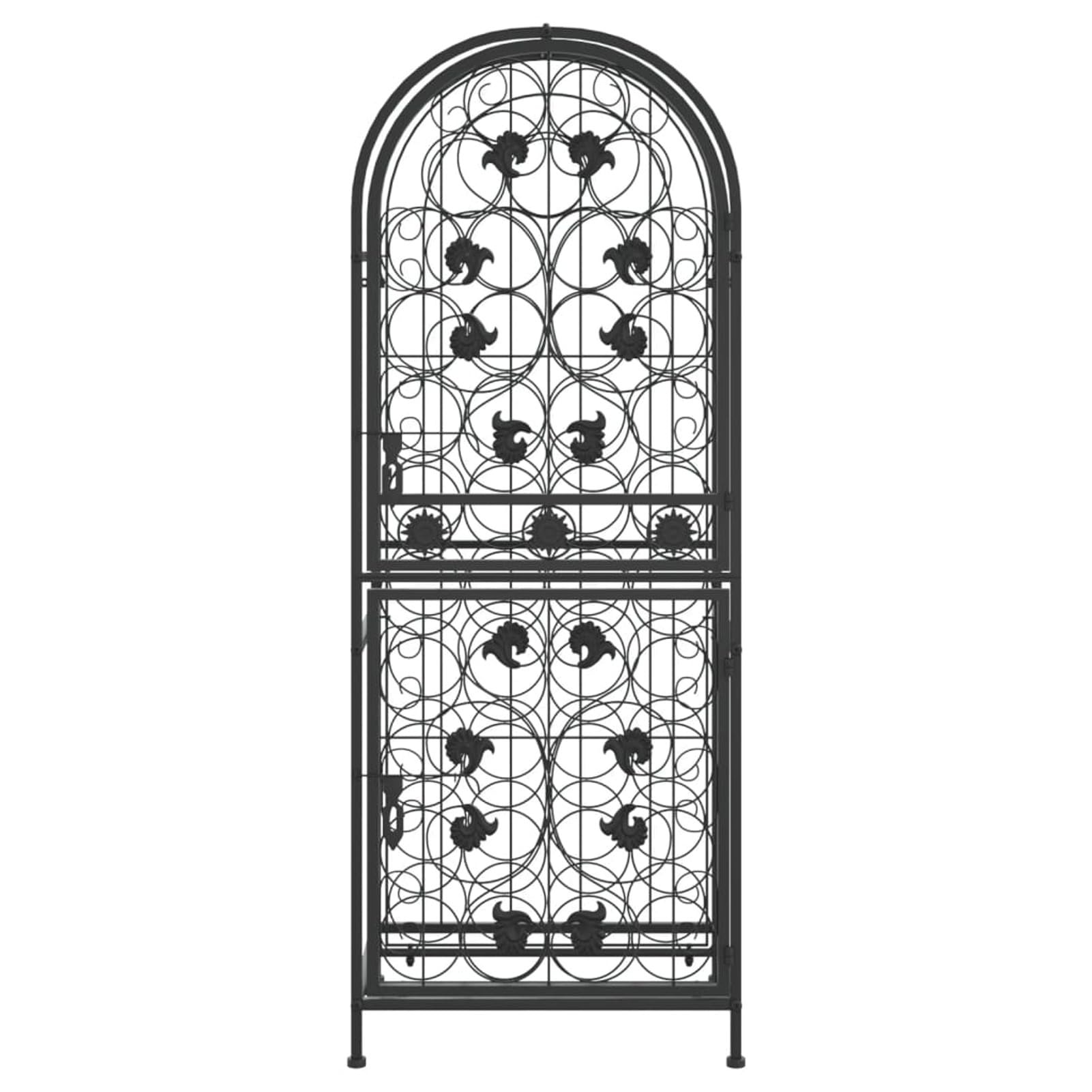 Homgoday Botellero de vino, botellero de vino, botellero de vino, soporte para vino, mueble para 41 botellas, negro, 45 x 36 x 120 cm, de hierro forjado