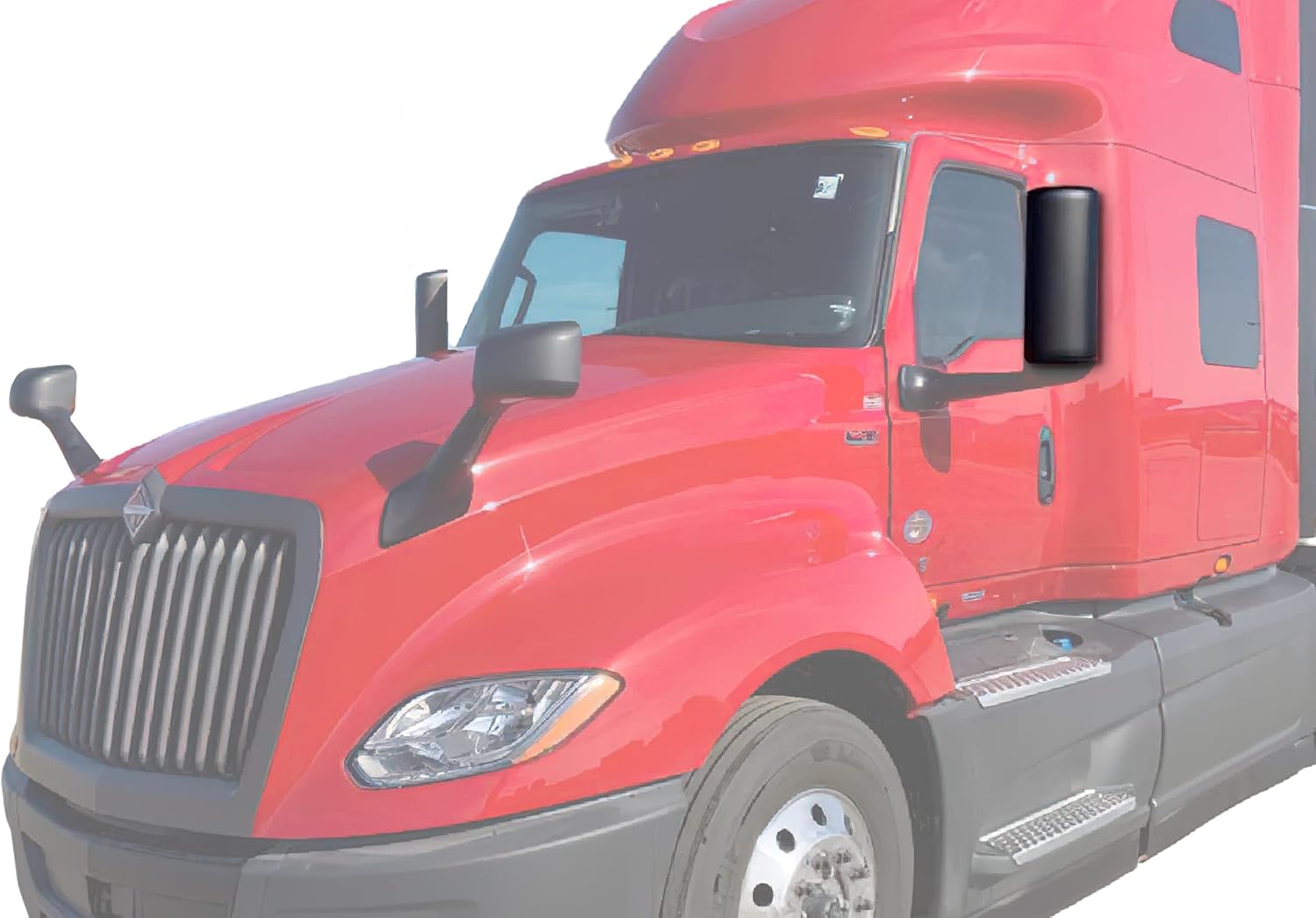 KOZAK Black Door Mirror Cover Left Driver Side Compatible with International LT625 Trucks PLUS Logo and Kozak Reflective Vest