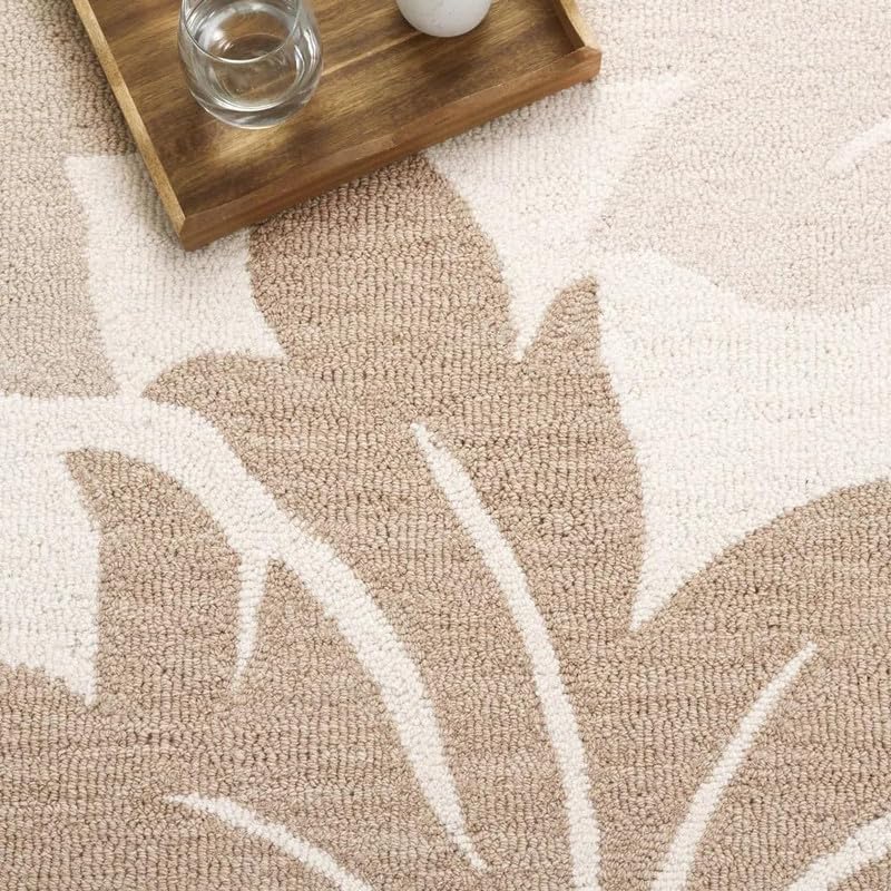 Image of Modern Abstract Hand Tufted Wool Floor Carpet for Home decore Living Room|Home and Bedroom & Hall 6x9 feet (180 x 270cm) Beige H28