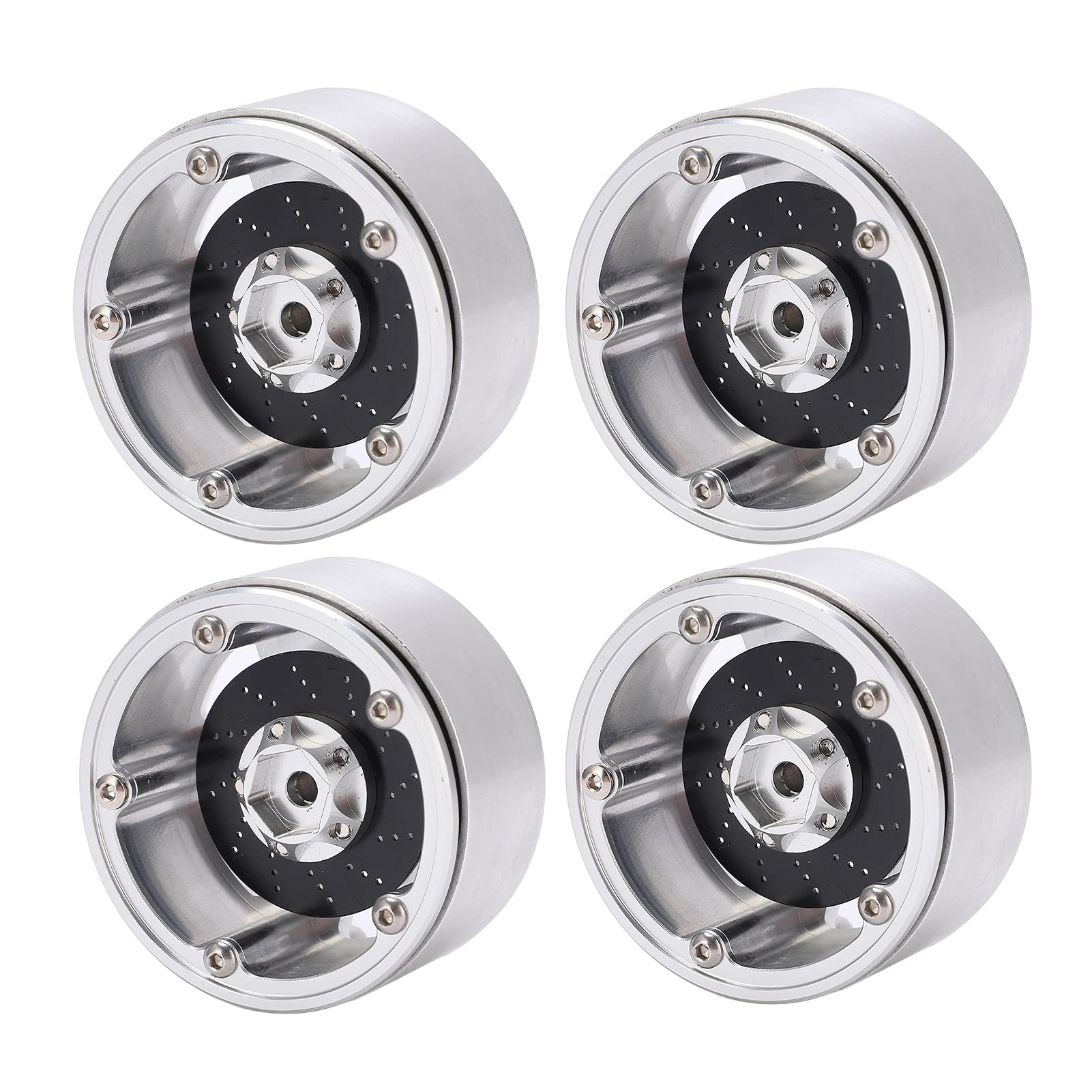 4 llantas metálicas de 2,2 pulgadas con disco de freno para coche RC Axial SCX10 90046 1/10