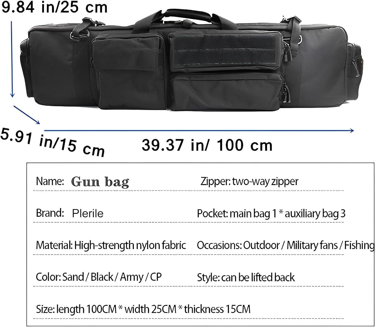 Custodia Rigida Morbida per Fucile, Fodero Fucile Tattico Da 100 Cm, Borsa Lunga per Fucile, Adatto per La Caccia All'aperto Fondina per Fucile