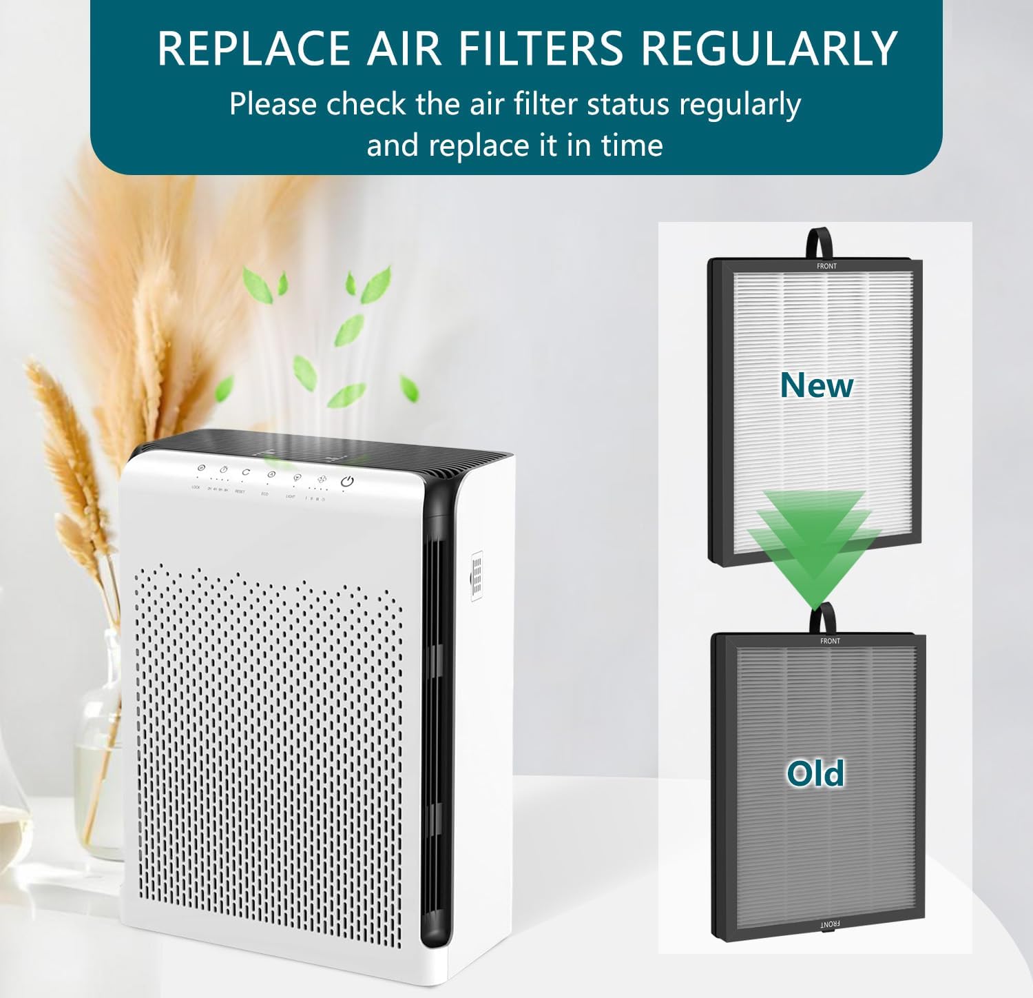 Replacement filter for Air Purifier,Compatible with Mooka M200L Air Purifier,H13 True HEPA,2Pack. - Image 3