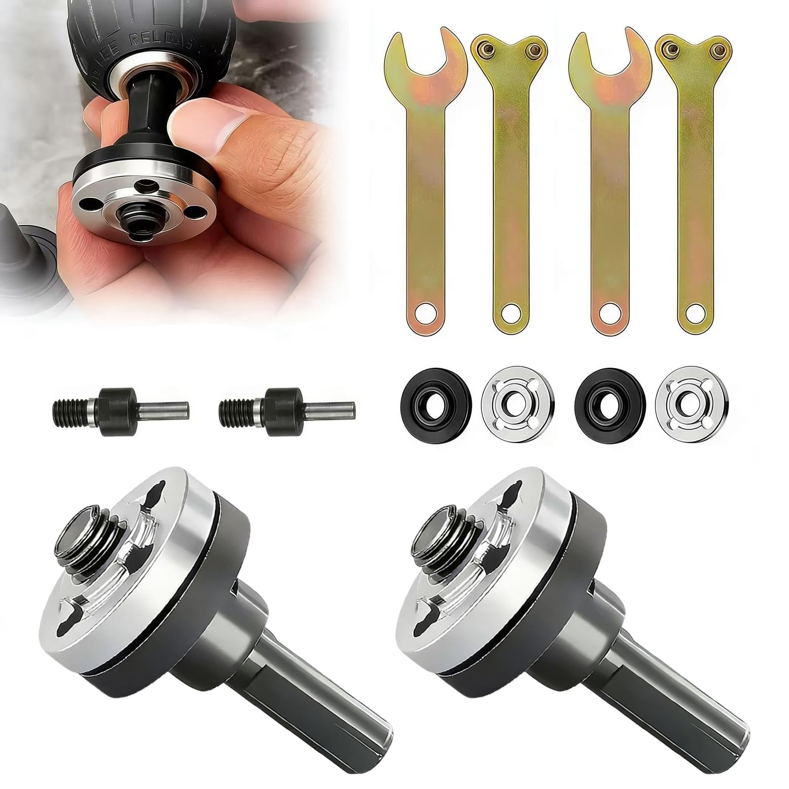 Set accessori smerigliatrice 10 pezzi – solido winkelschleifer pleuel set, adattatore winkelschleifer zubehör, winkelschleifers adapter e adapter für bohrmaschine