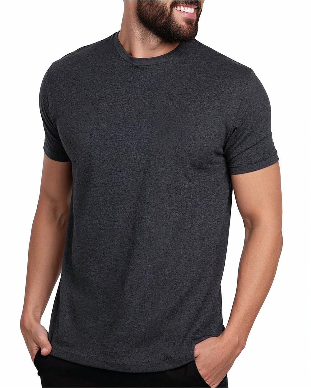 INTO THE AM Men's T-Shirts Soft Cotton Blend Crew Neck Tee S - 4XL Athletic Fit Plain & Logo Basic T-Shirt for Men