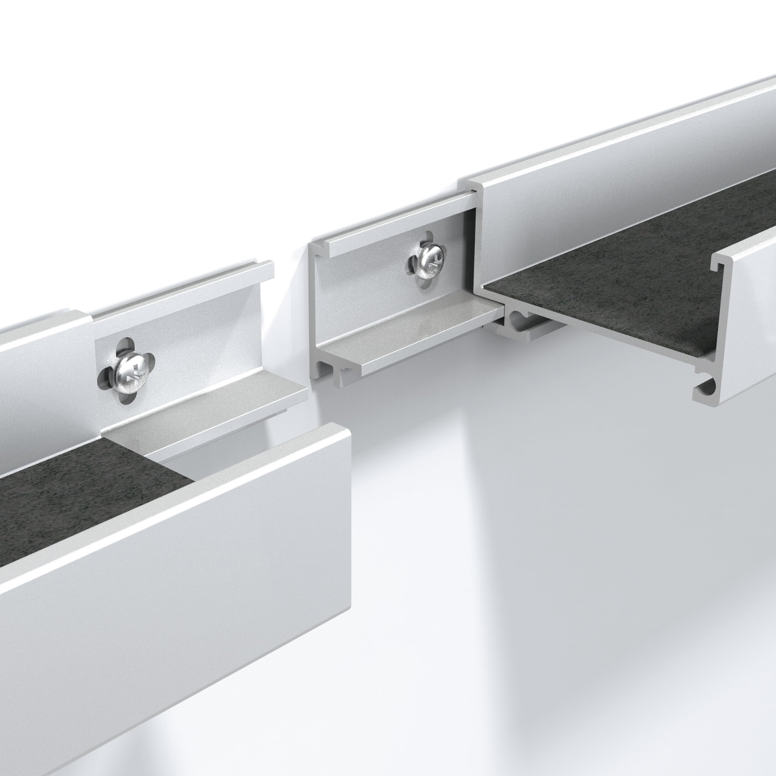 SIGEL MU060 langes schmales Wandregal 200 cm silber, Aluminium, Regalboard, Ablageboard