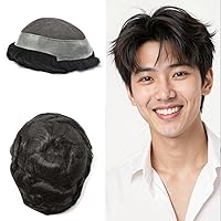 Vista 61 de Toupee - Sistema de pelo para hombres, postizos de encaje suave, sistema de reemplazo de cabello para hombre, línea de cabello de PU, pieza de pelo