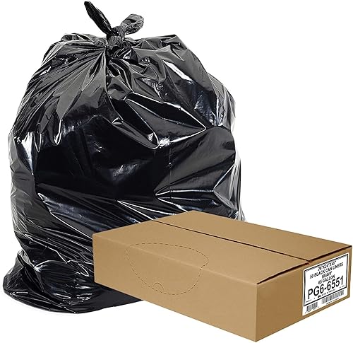 Miniatura 2 de Aluf Plastics Bolsas de basura negras resistentes de 65 galones, 1.5 mil, 50 x 48 pulgadas, paquete de 5000 unidades, para contratistas, exteriores,