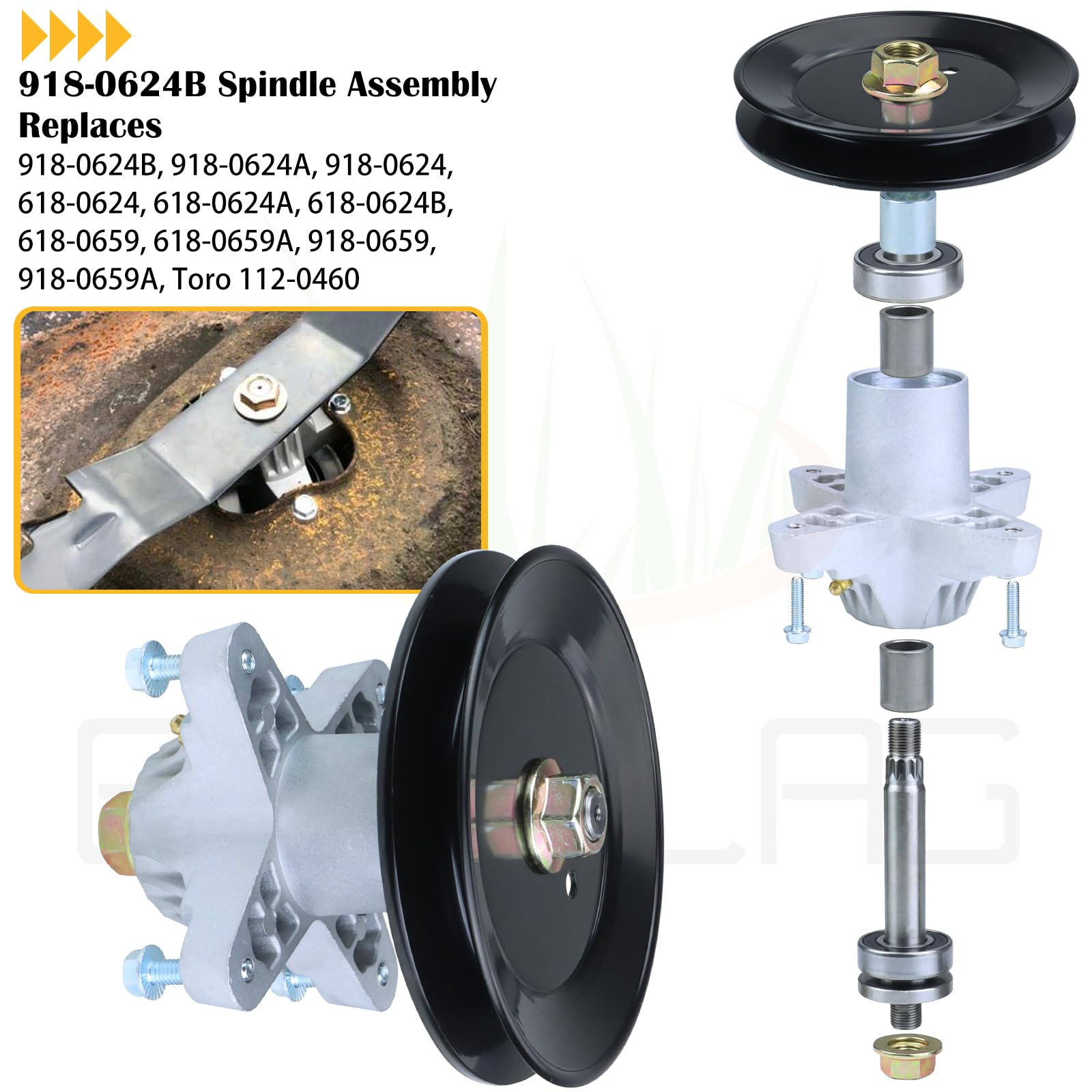 Amazon.com : BOSFLAG 2 Pack 918-0624B Spindle Assembly with 954