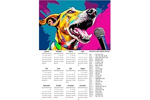 2023 Italian Greyhound Singing Art Pop Wall Calendar