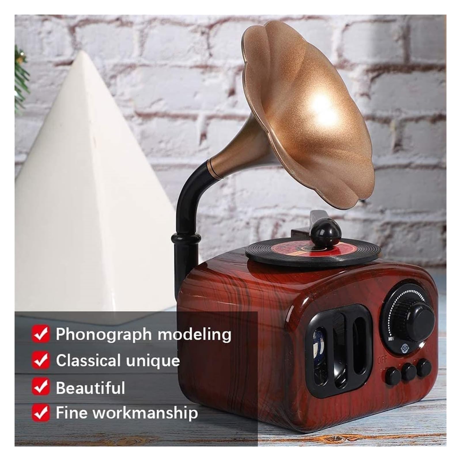 JCAKES Carillon Carillon grammofono Vintage, Carillon Meccanico a orologeria for Musica Classica Domestica San Valentino