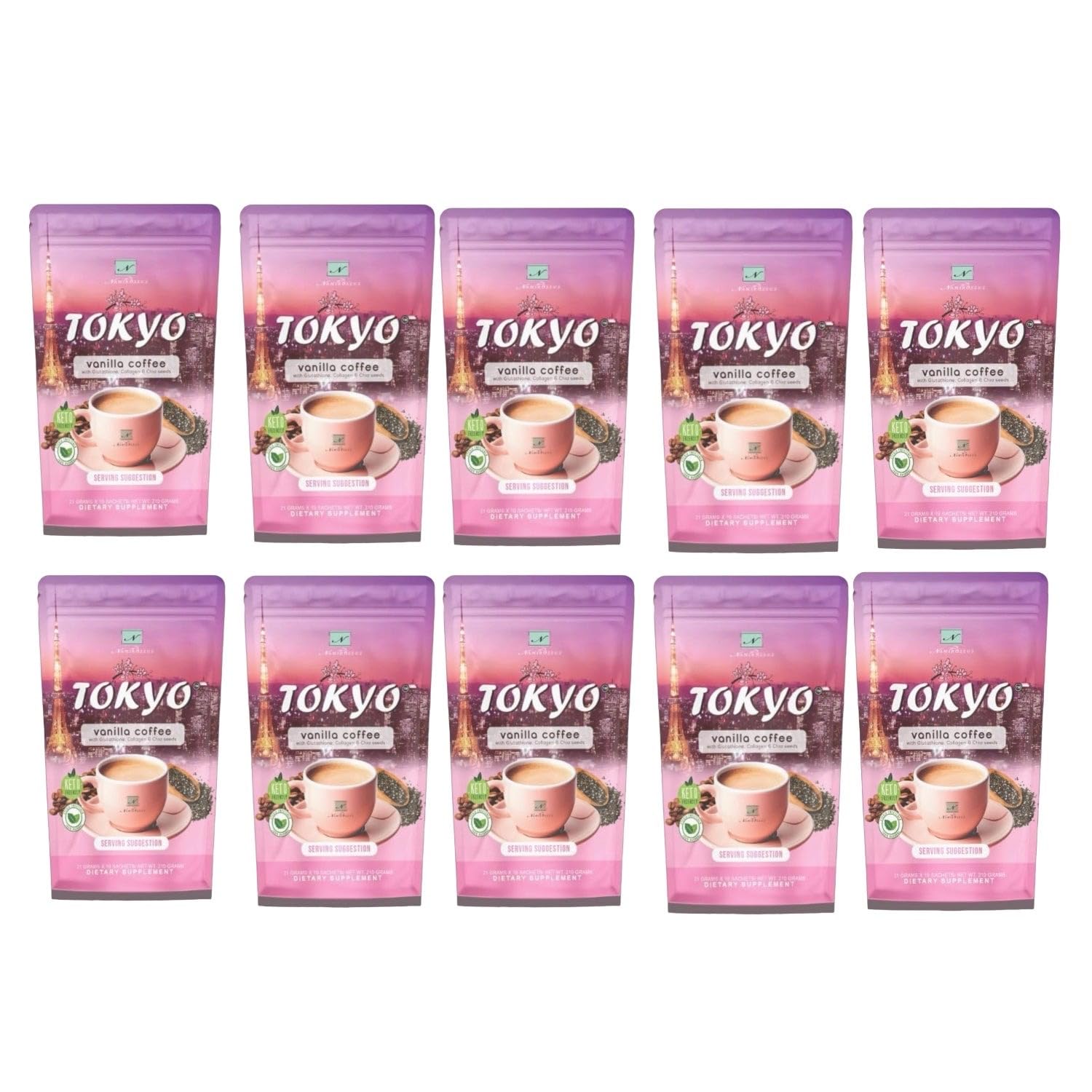 Amazon.com : 10 Pouches TOKYO Vanilla Coffee with Glutathione