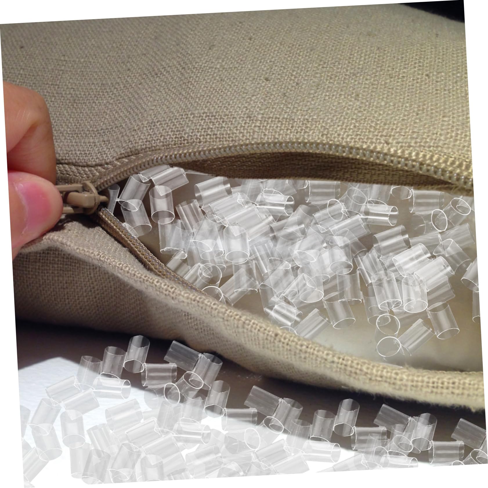 Cabilock Relleno De Almohadas Tubo De PE Transparente 6x8 Mm 1 Kg Material Elástico Ajustable para Soporte Cervical Uso Portátil para Almohadas