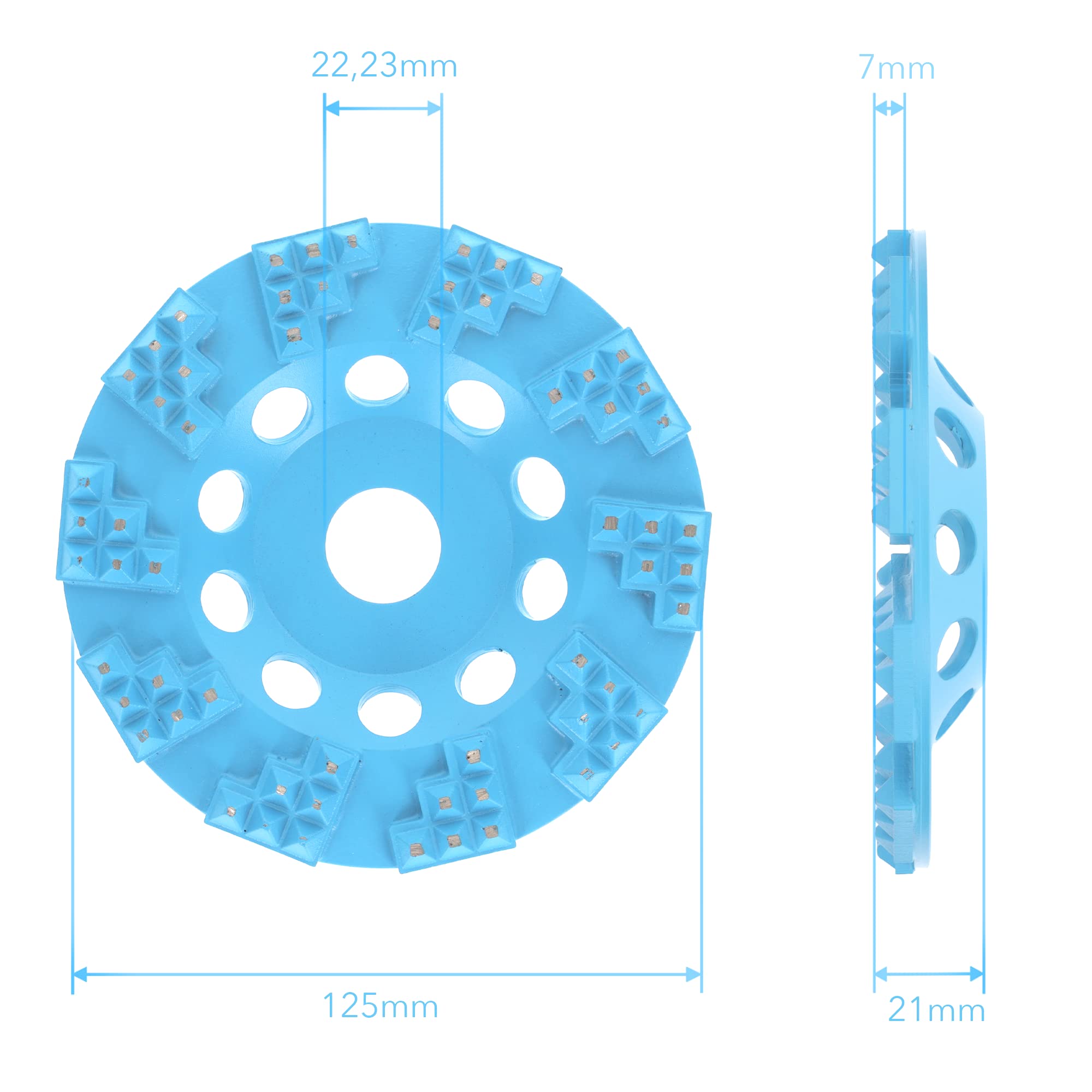 PRODIAMANT Profi Diamant-Schleiftopf 125 mm x 22,23 mm – Aggressiver Schleifer für Epoxy Versiegelungen & Beschichtungen – Hoher Materialabtrag