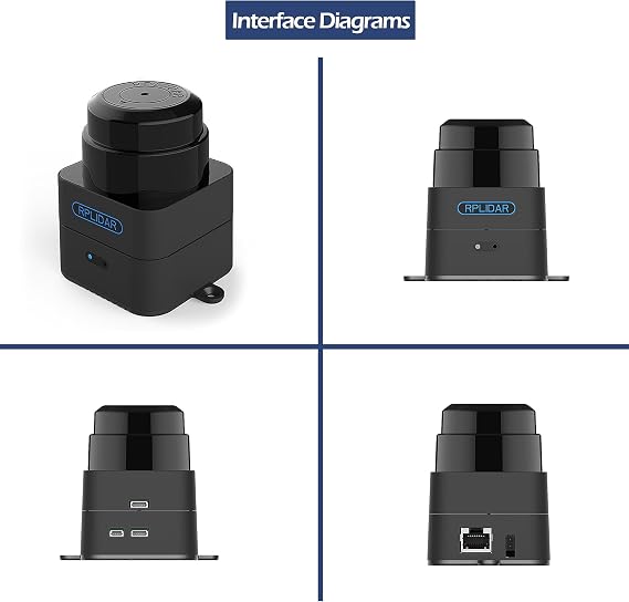 Slamtec RPLIDAR M2M2 360 Degree 2D Mapping Lidar Scanner 40 Meters Scanning Radius LIDAR Sensor with Mute brushless Motor for Map Construction and Navigation of Robots