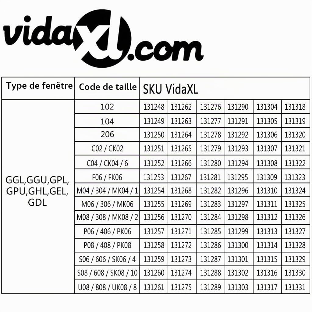 vidaXL Store Enrouleur occultant Noir 104 GGL et GGU