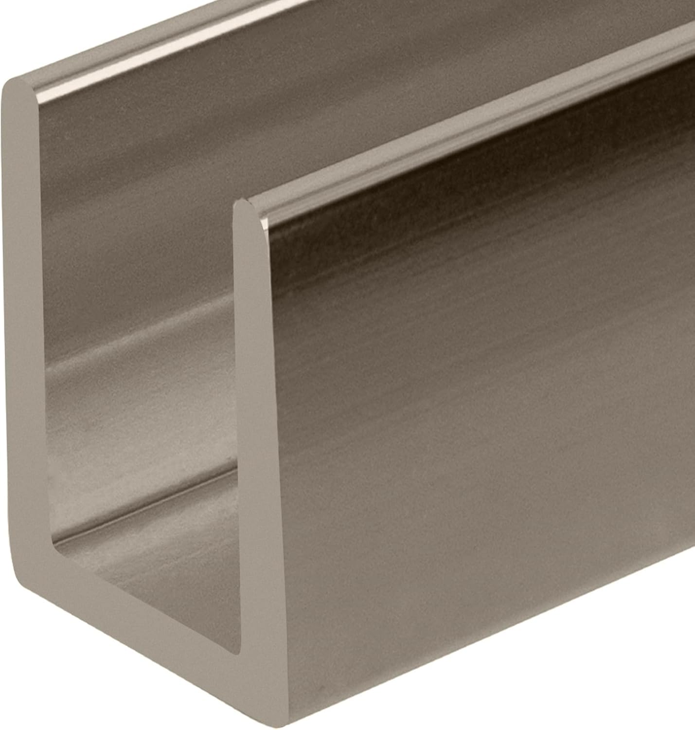 CRL Polished Nickel Frameless Shower Door Aluminum Deep U-Channel for 3/8" Thick Glass - 95 in long